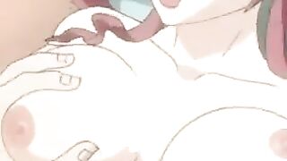 Hentai with the girl of a cleaning lady and the son of the owner's house