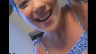 Miniature man fucked the hot babysitter with small tits