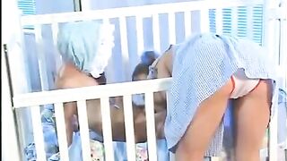 Miniature man fucked the hot babysitter with small tits
