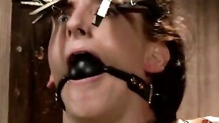 The poor girl was bound and ridiculed with a vibrator