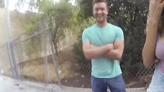 The young guy picked up a girl and fucked her on the street