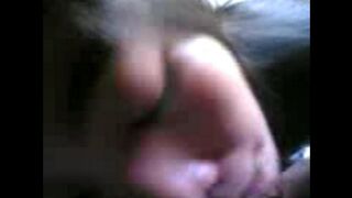 The Chinese babe carefully sucks her boyfriend’s dick, not giving him a break