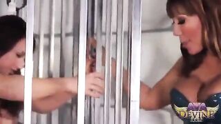 Two mature lesbians have fun with a strap-on dildo