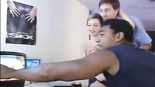 Babe was fucked in her hole by two guys with their huge dicks