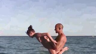 Naked acrobats are the best on the naked beach