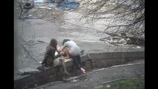 The guy captured intimate moments with a girl on the public street