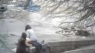 The guy captured intimate moments with a girl on the public street