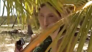 The couple sank their passion on the beach with intense pleasure