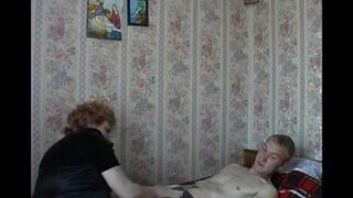 The old mother fucks her son on a hidden camera