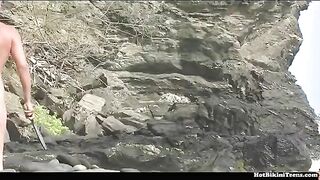 Amateur video with people stripping on a nude beach, totally wild