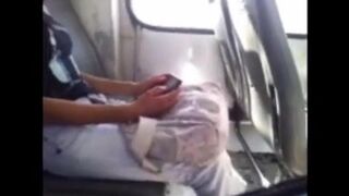 A man got his dick out and started jerking with a girl