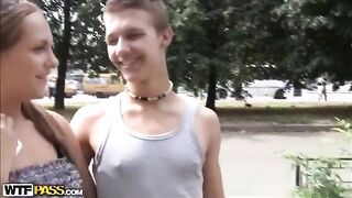 A guy licked pussy of two girls in steamy scene