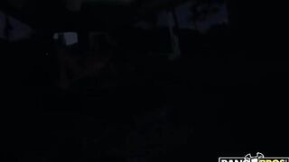 Gorgeous brunette with big boobs gets fucked in the car