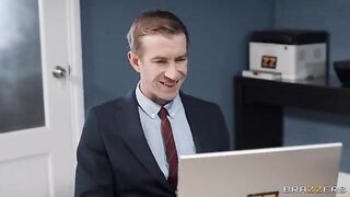 The secretary in stockings is fucked by her boss in the office