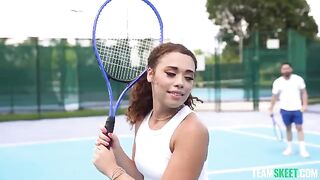 She was practicing sports and got fucked after that with a big cock