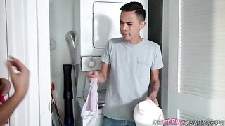 Hahaha… You’re sniffing my panties pervert! Come and smell them!