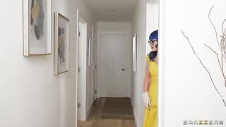 A woman prepares herself to get ready for sex with a black man