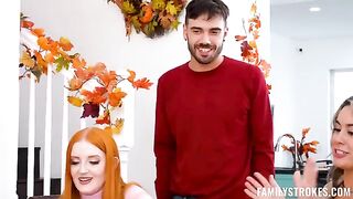 A guy divides the retribution between two girlfriends on Thanksgiving