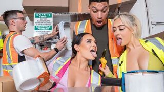 Three girls decided to organize an orgy to distract themselves from boring work
