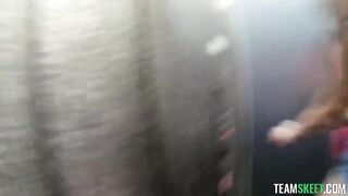 A hot guy is fucking his girl and letting his dick hang out