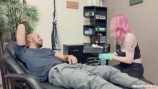 Tattooed beauty gets her pussy railed by BBC