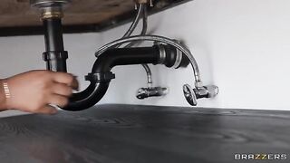 A plumber came to fix the pipe and fucked with the homeowner