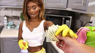 A maid got paid in advance with a cumshot