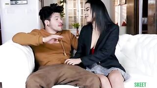 The girl next door has a dream to ride a big cock