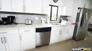 The house is cleaned by completely naked maid