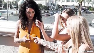 A group of sexy striptease girls playing cards got naked