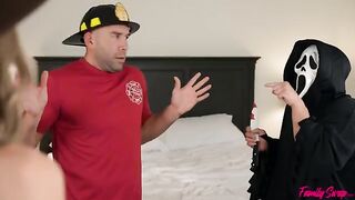 Unexpected visitors for group sex with young girls