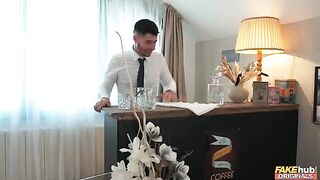 A man asked the pretty lady to finish with her mouth