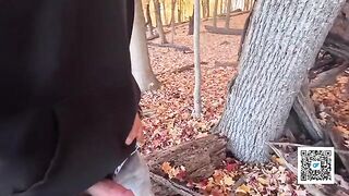 A couple has sex while walking in the park