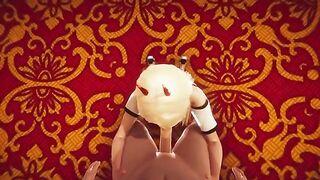 Footjob with sweet feet, anal creampie, facesitting, deepthroat 3D hentai animation Power