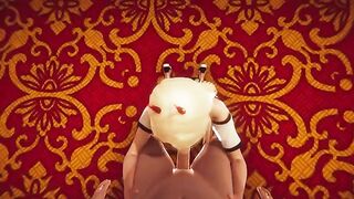 Footjob with sweet feet, anal creampie, facesitting, deepthroat 3D hentai animation Power
