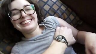 A guy has an intimate encounter with his perfect brunette girlfriend