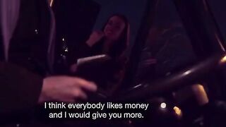 The guy finishes cum in the girl’s mouth. Cum on her mouth