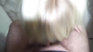 A red-haired Russian girl gave a blowjob to her husband