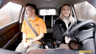 The man passed the exam thanks to the blonde's minet skills