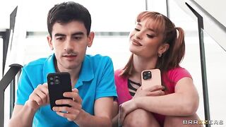 A cute girl got a worn hole, the guy pushed his cock in it