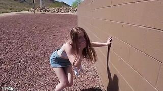 Sweet red-haired girl has a lot of joy with her partner