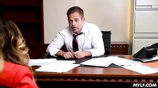 Hot MILF action in the office, just like the steamy scenarios you’d find in videos of seductive secretaries indulging in public masturbation with their pantyhose-clad charm