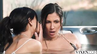 A day in paradise with a stunning brunette beauty