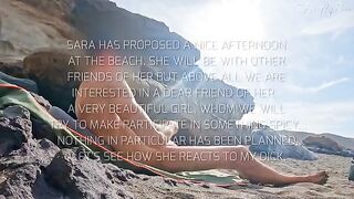 Two girls nearly got caught jerking off on the nude beach