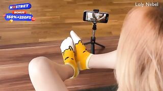 Decided to make a footjob video with stepsis