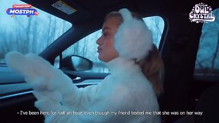 A college girl is getting fucked by stranger in a car