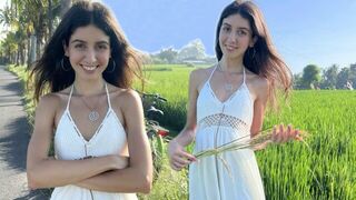 A sweet girl was picking rice and got fucked in a rough way