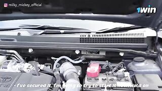 A girl got fucked by a guy in his car for fixing the car