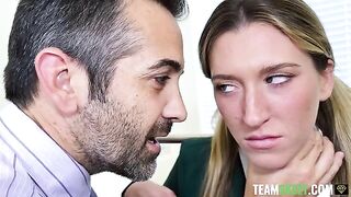 The principal, the teacher and the student fucked in an office at school