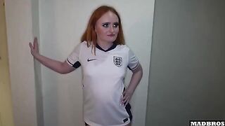 English soccer fan gets fucked in the ass in the hallway for losing a bet